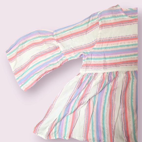 Carter's Girls Stripe Pink Purple Top Size 14 - Picture 3 of 4